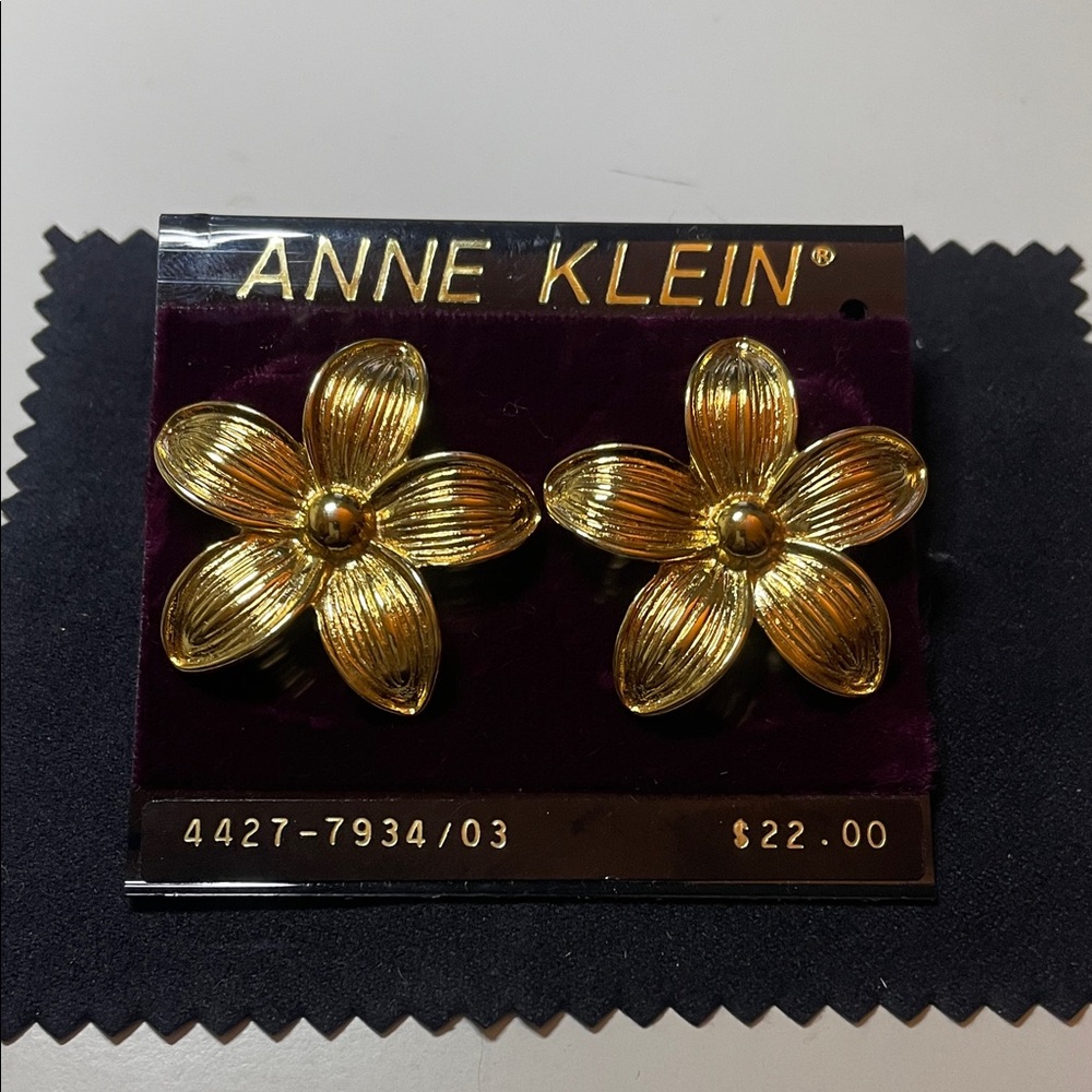 Anne Klein Radiant Gold Floral Earrings - Picture 1 of 4